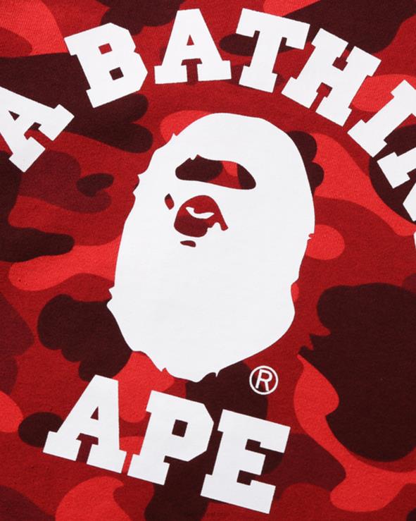אדום בהיר A Bathing Ape 644LV1647 ילדים צווארון צווארון קולג' בצבע camo