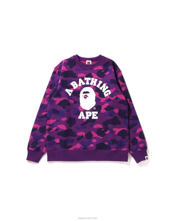 סָגוֹל A Bathing Ape 644LV1650 ילדים color camo college crewneck jr