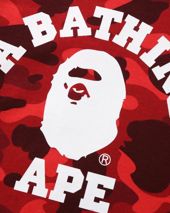 אדום בהיר A Bathing Ape 644LV1651 ילדים color camo college crewneck jr