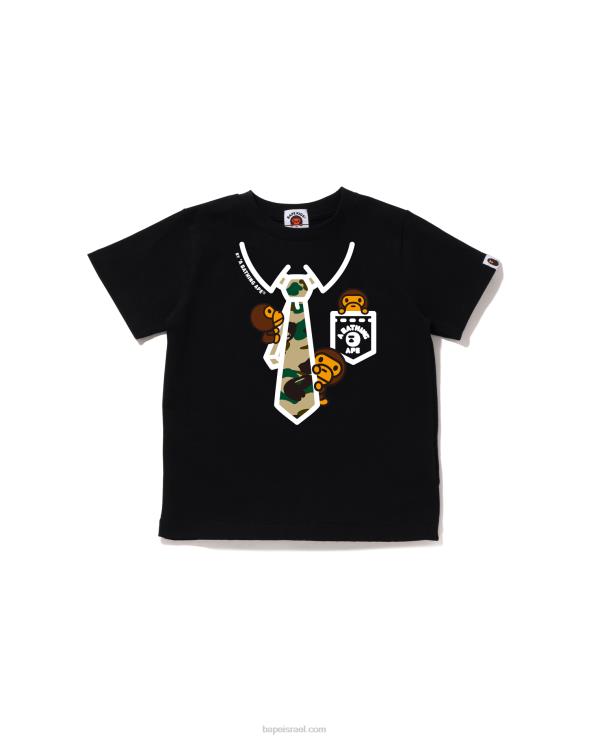 שָׁחוֹר A Bathing Ape 644LV1654 ילדים 1st camo baby milo teck print tie