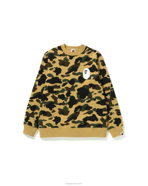 צהוב A Bathing Ape 644LV1667 ילדים 1st camo head crewneck jr