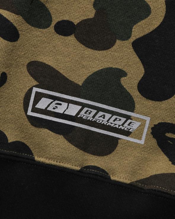 צבא ירוק A Bathing Ape 644LV1668 ילדים קפוצ'ון סוודר בשכבות 1st camo racing