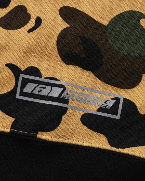 צהוב A Bathing Ape 644LV1669 ילדים קפוצ'ון סוודר בשכבות 1st camo racing