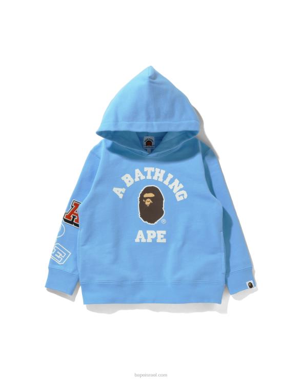 כְּחוֹל A Bathing Ape 644LV1674 ילדים קפוצ'ון סוודר עם מספר גופנים