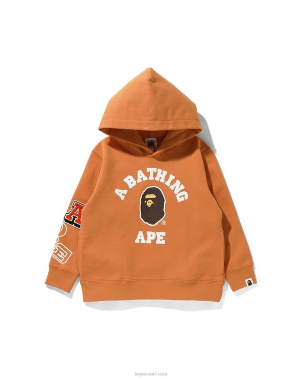 תפוז A Bathing Ape 644LV1675 ילדים קפוצ'ון סוודר עם מספר גופנים