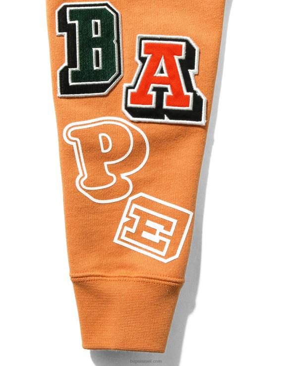 תפוז A Bathing Ape 644LV1675 ילדים קפוצ'ון סוודר עם מספר גופנים