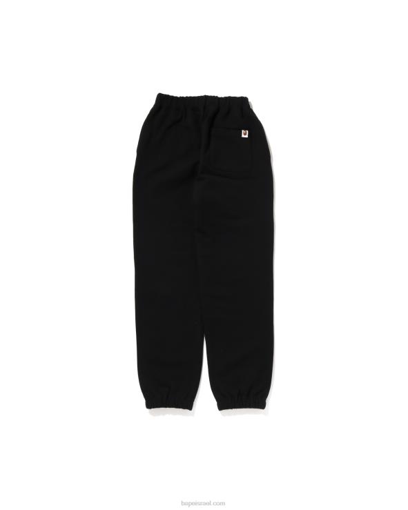 שָׁחוֹר A Bathing Ape 644LV1676 ילדים מכנסי טרנינג ג'וניור עם מספר גופנים