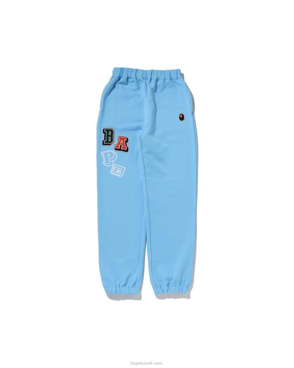 כְּחוֹל A Bathing Ape 644LV1677 ילדים מכנסי טרנינג ג'וניור עם מספר גופנים
