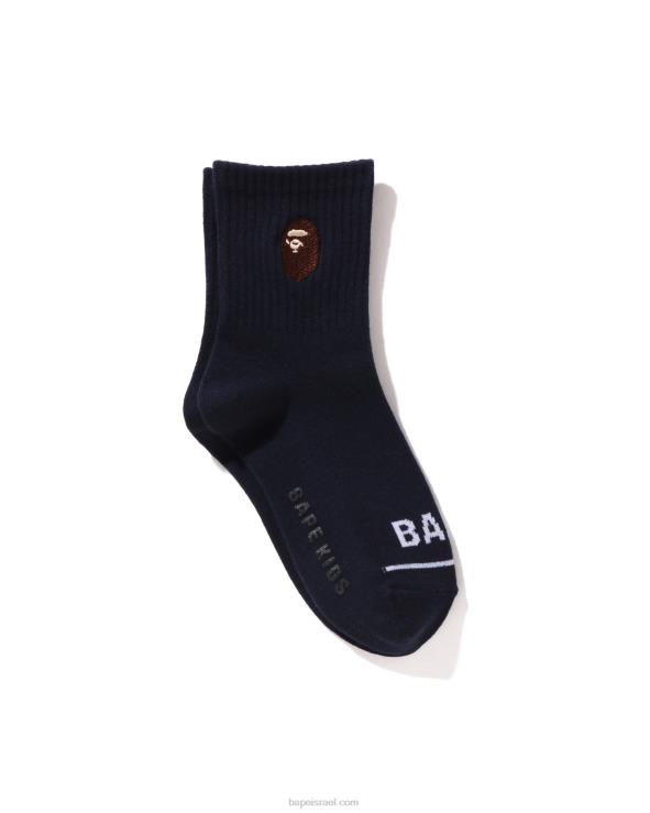 כחול כהה A Bathing Ape 644LV1680 ילדים גרבי צלעות ראש