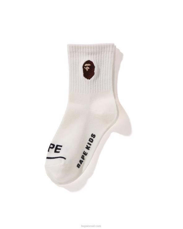 לבן A Bathing Ape 644LV1681 ילדים גרבי צלעות ראש