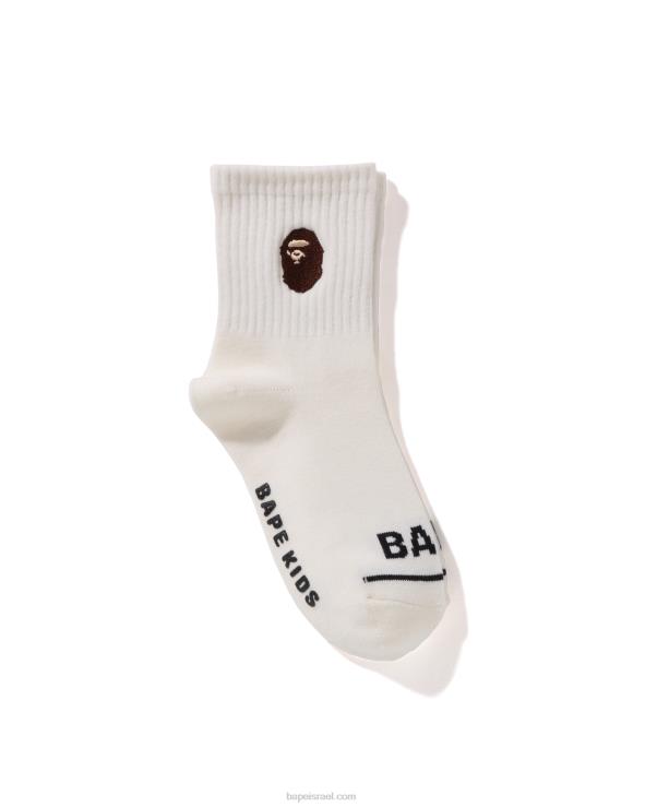 לבן A Bathing Ape 644LV1681 ילדים גרבי צלעות ראש