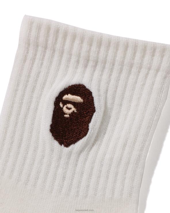 לבן A Bathing Ape 644LV1681 ילדים גרבי צלעות ראש
