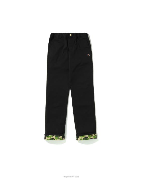 שָׁחוֹר A Bathing Ape 644LV1683 ילדים מכנסיים עם חפתים של abc camo jr