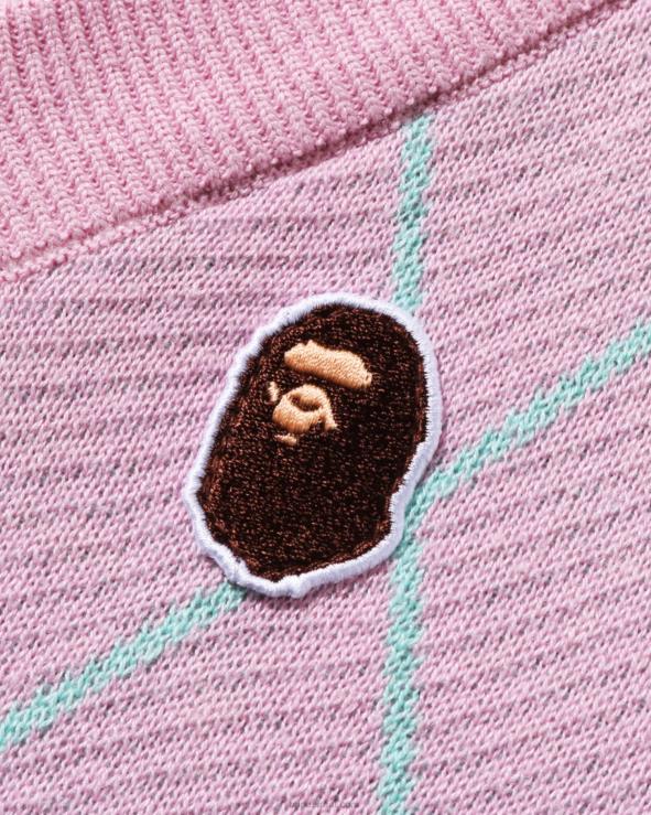 וָרוֹד A Bathing Ape 644LV1688 ילדים אפוד סריג עם תיקון ראש