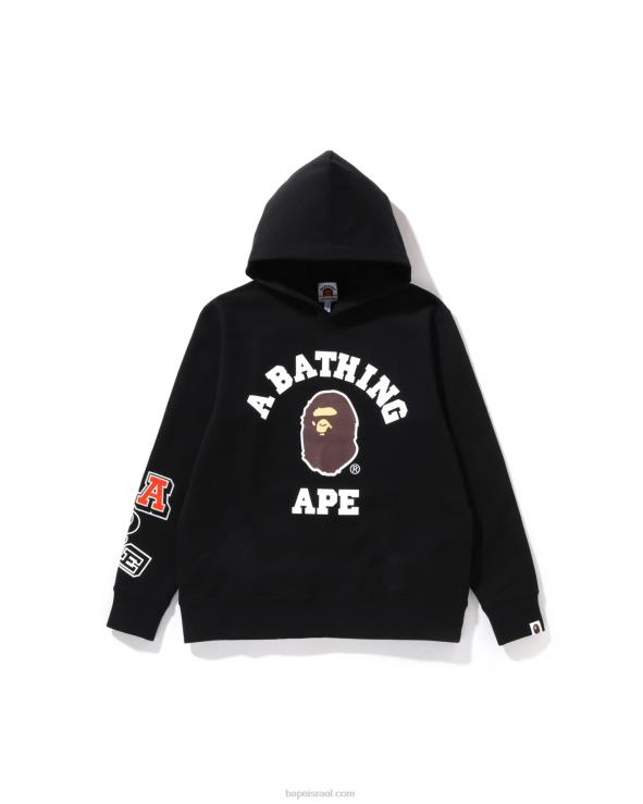 שָׁחוֹר A Bathing Ape 644LV1693 ילדים ריבוי גופנים סוודר קפוצ'ון jr