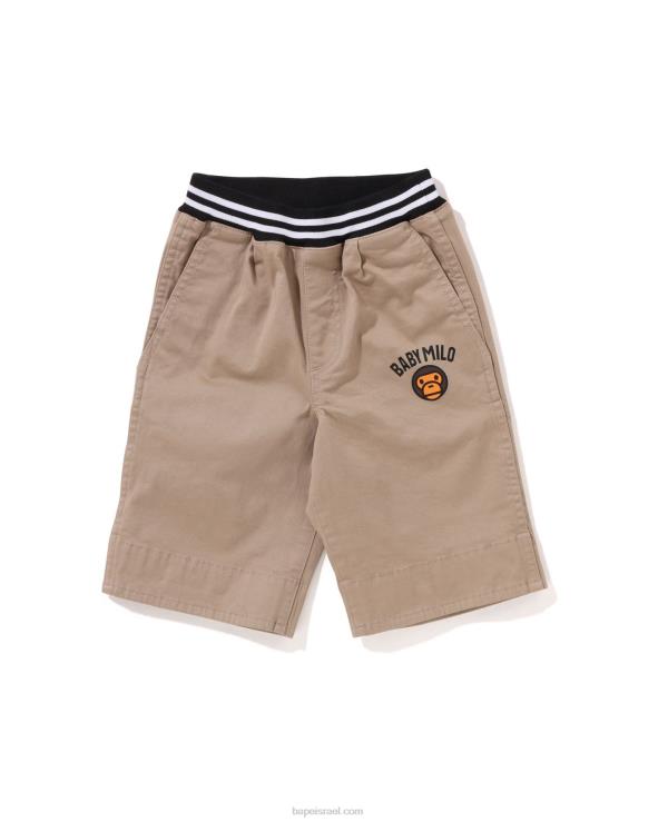בז' A Bathing Ape 644LV1699 ילדים מכנסיים קצרים עם חפתים של baby milo 1st camo