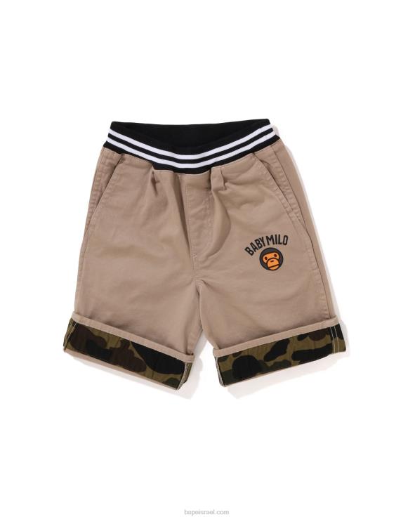 בז' A Bathing Ape 644LV1699 ילדים מכנסיים קצרים עם חפתים של baby milo 1st camo