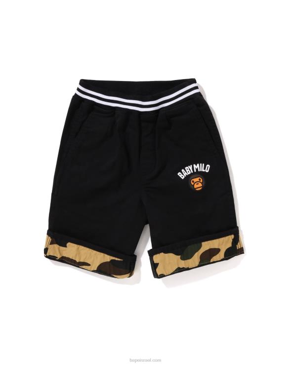 שָׁחוֹר A Bathing Ape 644LV1700 ילדים מכנסיים קצרים עם חפתים של baby milo 1st camo