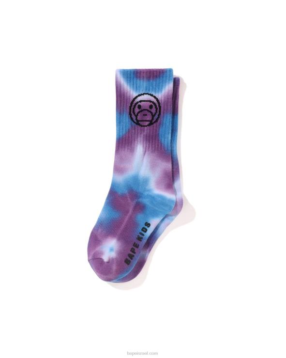 כְּחוֹל A Bathing Ape 644LV1703 ילדים גרב צלעות צבועה