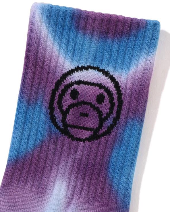כְּחוֹל A Bathing Ape 644LV1703 ילדים גרב צלעות צבועה