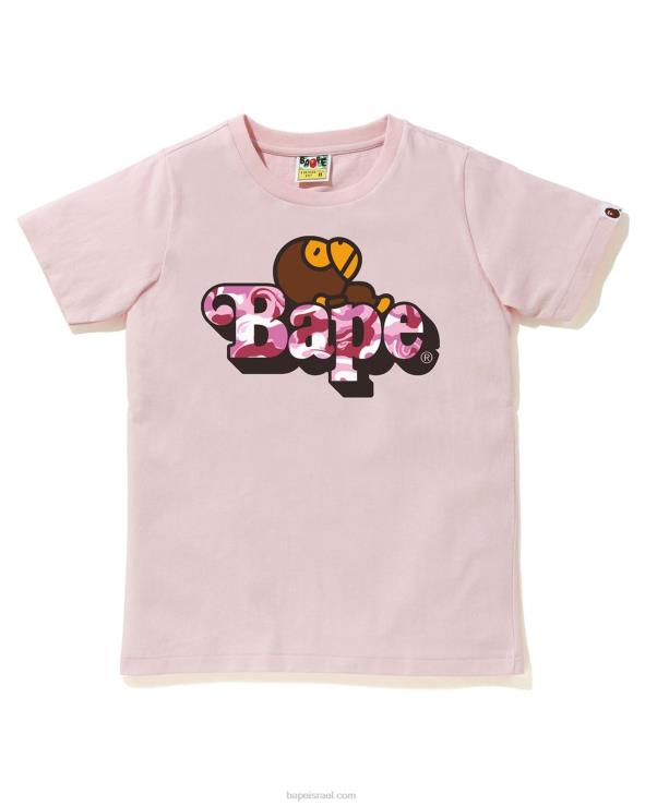 ורוד חיוור A Bathing Ape 644LV1711 ילדים שיש קמו מילו על טי
