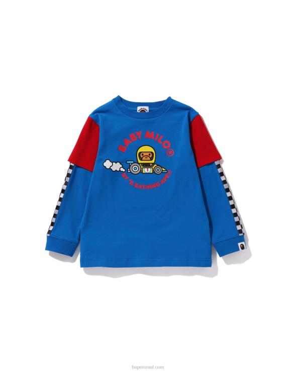 כְּחוֹל A Bathing Ape 644LV1724 ילדים טי שכבת בייבי מילו מירוץ