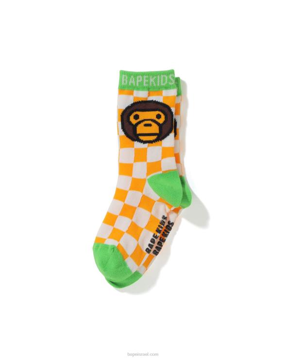 תפוז A Bathing Ape 644LV1742 ילדים גרבי דגל משובצות בייבי מילו