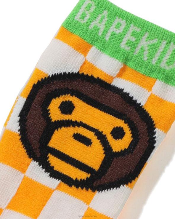 תפוז A Bathing Ape 644LV1742 ילדים גרבי דגל משובצות בייבי מילו