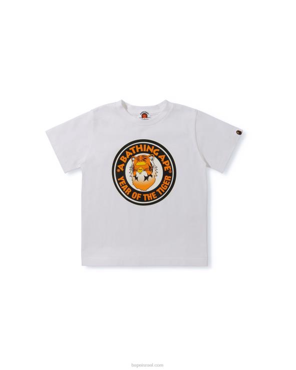 לבן A Bathing Ape 644LV1749 ילדים שנת הטייגריס