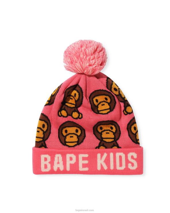 וָרוֹד A Bathing Ape 644LV1752 ילדים כובע סרוג בדוגמת baby milo
