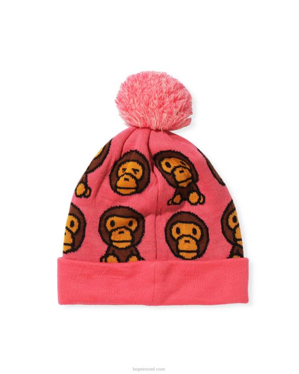 וָרוֹד A Bathing Ape 644LV1752 ילדים כובע סרוג בדוגמת baby milo