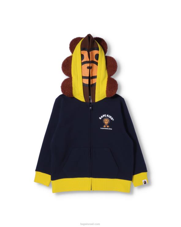 כְּחוֹל A Bathing Ape 644LV1759 ילדים בייבי מילו חברים קפוצ'ון רוכסן