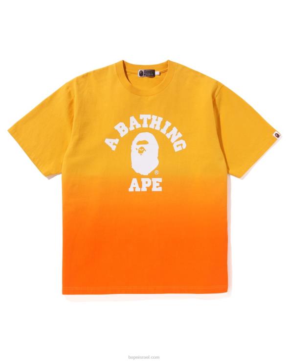 תפוז A Bathing Ape 644LV176 גברים חולצה בכושר רגוע לדרגת קולג'