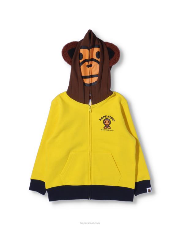צהוב A Bathing Ape 644LV1760 ילדים בייבי מילו חברים קפוצ'ון רוכסן