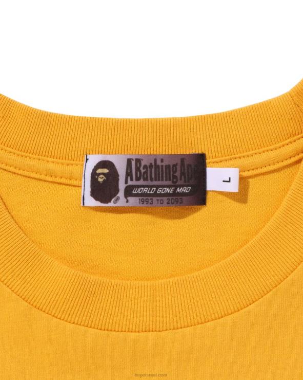 תפוז A Bathing Ape 644LV176 גברים חולצה בכושר רגוע לדרגת קולג'
