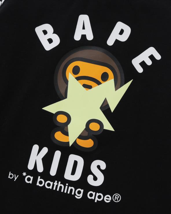 שָׁחוֹר A Bathing Ape 644LV1771 ילדים בייבי מילו זוהר בחושך