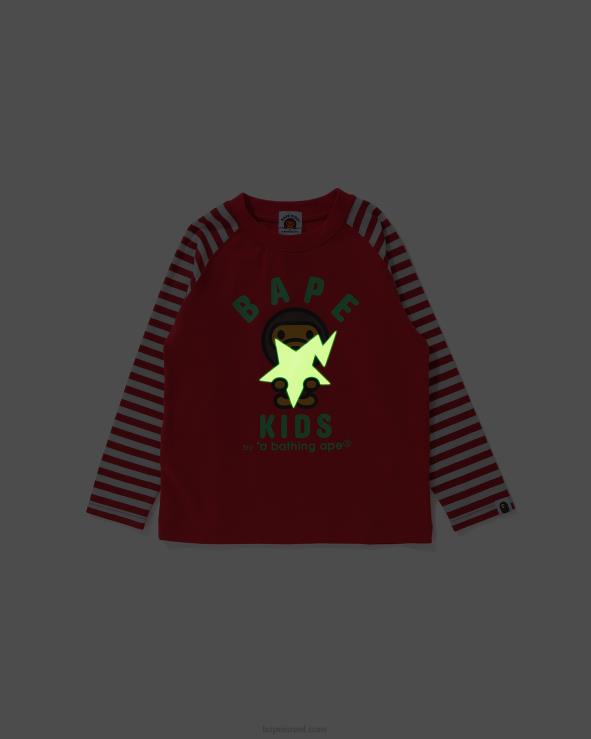 אדום בהיר A Bathing Ape 644LV1772 ילדים בייבי מילו זוהר בחושך