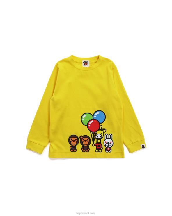 צהוב A Bathing Ape 644LV1777 ילדים טי בייבי מילו וחברים