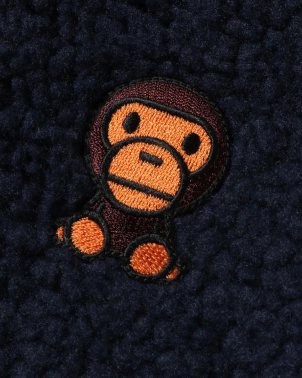 כְּחוֹל A Bathing Ape 644LV1779 ילדים מעיל קטיפה בייבי מילו בואה