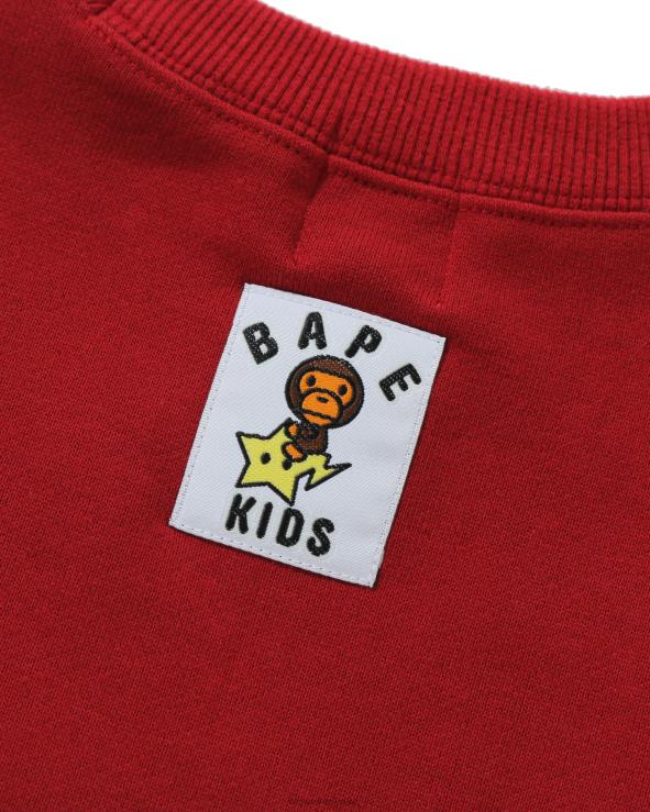 אדום בהיר A Bathing Ape 644LV1786 ילדים בייבי מילו עץ חג המולד סווטשירט עם צווארון