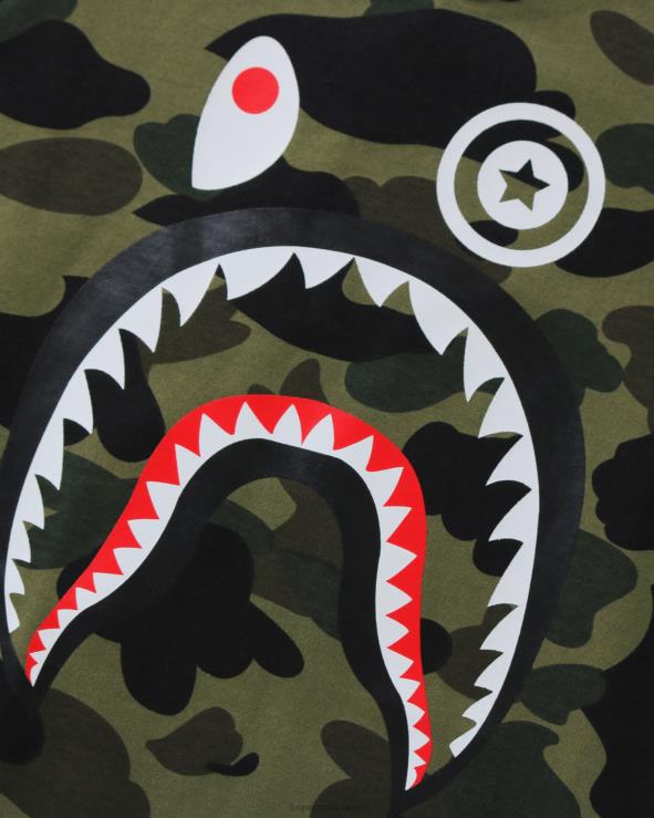 צבא ירוק A Bathing Ape 644LV1787 ילדים כריש 1st camo 3/4 חולצה