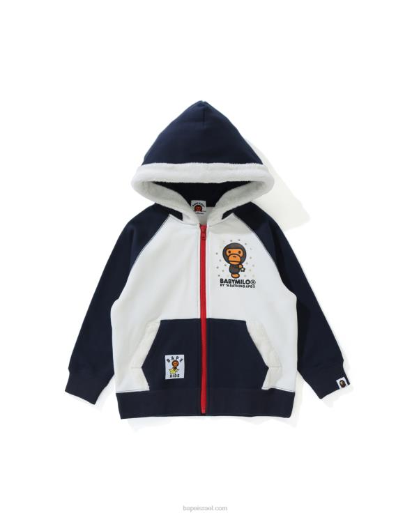 כחול כהה A Bathing Ape 644LV1791 ילדים קפוצ'ון רוכסן בייבי מילו סטאר