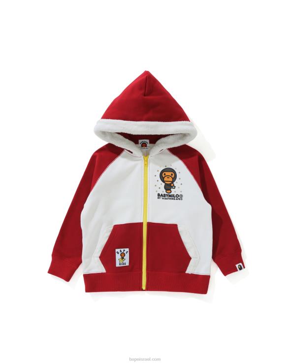 אדום בהיר A Bathing Ape 644LV1792 ילדים קפוצ'ון רוכסן בייבי מילו סטאר