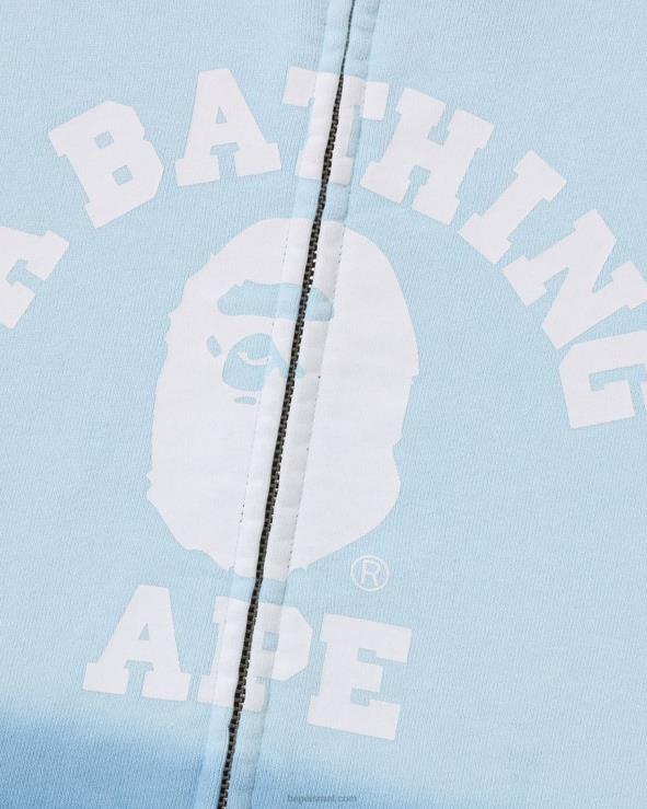 כְּחוֹל A Bathing Ape 644LV183 גברים דרגת קולג' קפוצ'ון עם רוכסן מלא בכושר נינוח