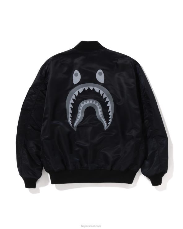 שָׁחוֹר A Bathing Ape 644LV191 גברים כריש loose fit ma-1