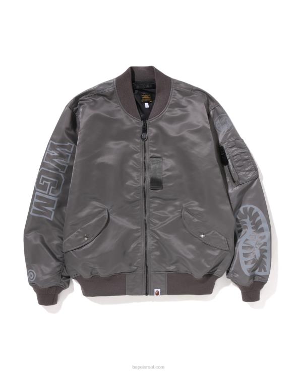 כסף A Bathing Ape 644LV192 גברים כריש loose fit ma-1