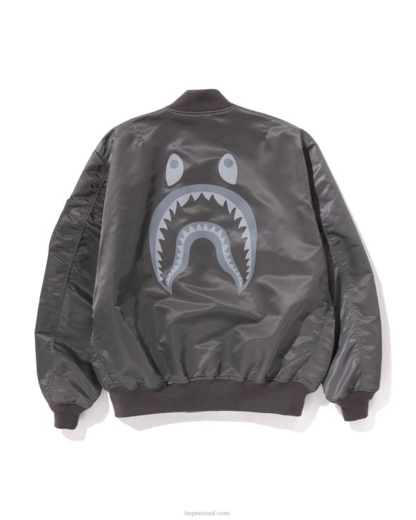 כסף A Bathing Ape 644LV192 גברים כריש loose fit ma-1