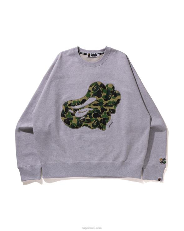 אפור A Bathing Ape 644LV200 גברים abc camo patch צווארון צווארון בכושר נינוח