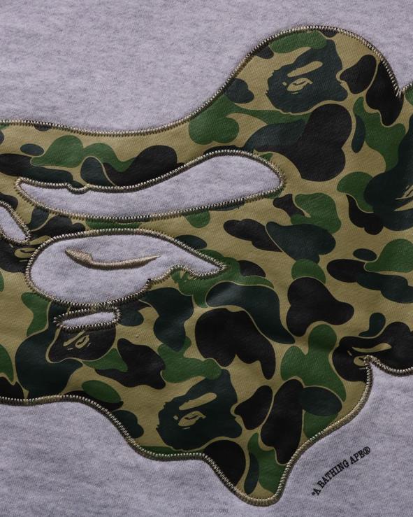 אפור A Bathing Ape 644LV200 גברים abc camo patch צווארון צווארון בכושר נינוח