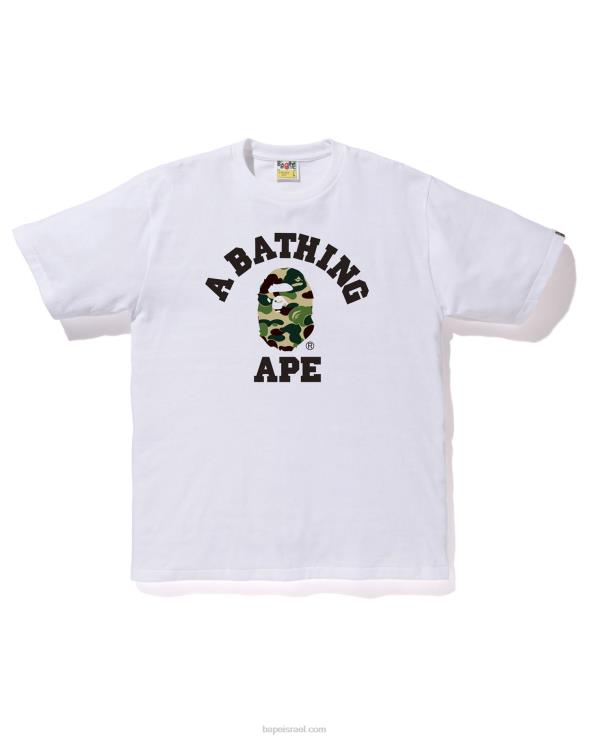 לבן A Bathing Ape 644LV212 גברים T-shirt college abc camo